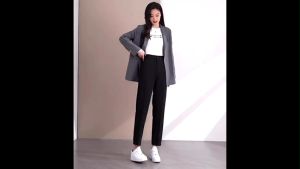 Women Slack Pants Black Haigh Waist Formal for Ladies Work Office Seluar Panjang Kerja Wanita 女生长裤