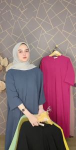 DASTER CRINGKLE / GAMIS / DRESS POLOS LENGAN 3/4 AIRFLOW JUMBO