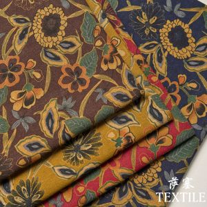 ผ้าพิมพ์ลายดิจิตอลผ้าฝ้ายลินิน ผ้าลายดอกไม้สไตล์ชนบท ผ้ากระโปรงเดรส ผ้า DIY งานฝีมือ ผ้าฝ้ายลินิน ผ้าพิมพ์ลาย ผ้าฝ้ายลินิน