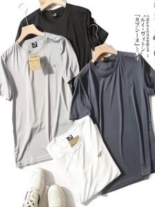 Cool Milk Silk Fabric! Silky Quick-Drying Breathable Export Tail Single Summer Mens Sports Quick-Drying Short Sleeve T-shirt
