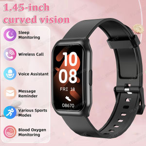 New Smart Wristband Watch 1.45" Screen for Women Heart Rate Blood Oxygen Sleep Monitoring Bluetooth Call Health Smartwatch F107