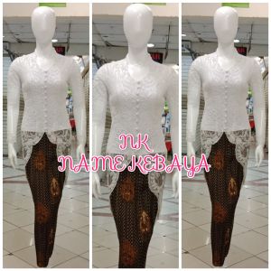 set kebaya pesta kebaya motif merak + longtorso