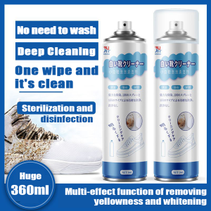 【No need to wash one wipe white】White shoe cleaner 360ml Cleaning Magic Shoes Powder  Strong stain removal no yellowing deodorizing white shoe whitening agent no damage to the shoe surface Shoe washing foam dry cleaning agent