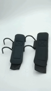 2PCS Premium Wrist Band Grip Hook - Strap Gym Fitness Black