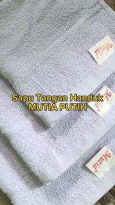 3 Pcs Handuk Olahraga Kecil 30 x 30 Cm Putih Polos Merk Mutia | Souvenir Sapu Tangan Handuk Lembut