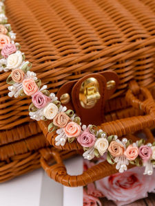 Colorful Embroidered Lace Trim DIY Headwear Decoration Handmade Flower Beads Adhesive Fabric Accessories Country Style Home Textile