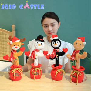 JOJO CASTLE 2025 Christmas Gift Electric Doll Santa Claus Snowman Elk Gingerbread man Plush Toys Swing Recording Dancing Singing Christmas Elk Tree Cactus Plush Toy Christmas Dancing Lights Xmas Christmas Decorations 圣诞节礼物