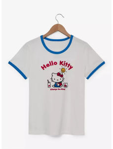 Sanrio | Cartoon Hello Kitty Family Always Be Kind Comfortable Quick Drying Baseball Jacket Breathable Parent Child Short Sleeve T-shirt