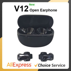New V12 Earphones Wireless Bluetooth 5.3 Open Headsets HiFi Stereo Sport Earbuds HD Mic Call Ear Clip Headphones For BOSE Ultra