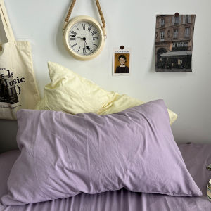 INS Style Cream Color Mix and Match Washed Cotton Pillowcase One-Pair Package Young Adult Heart Student Dormitory For Home Pillowcase Single