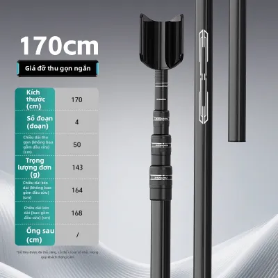 ZHONGZHOU | Giá đỡ cần câu siêu ngắn màu đen mini