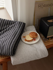 Tấm Lót Chăn Cotton Nguyên Chất Đơn Giản Hiện Đại Tấm Lót Chăn Dệt Kim Cotton Sọc Tấm Lót Chăn Cotton Tần Số 32 Tấm Lót Chăn Thoải Mái