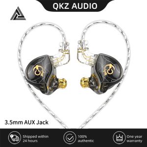 QKZ x HBB Wired Earphone 10mm Titanium-Coated Diaphragm HiFi 3.5mmAUX In-Ear Monitor Headset Semi-open Cavity CNC Aluminum Alloy