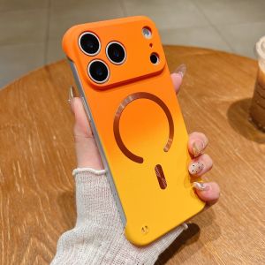 เคสโทรศัพท์แบบไร้ขอบไล่เฉดสี สำหรับ Magsafe รองรับการชาร์จไร้สาย สำหรับ iPhone 17 Pro Max 16 15 14 Plus 13 12  บางเฉียบ