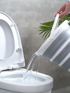 ถังพลาสติกซิลิโคนขนาดใหญ่ 10 ลิตร แบบพับได้ ซิลิโคนหนาพิเศษ ไม่แตก-ไม่รั่ว เก็บสะดวกพกพาสบาย  OU0002