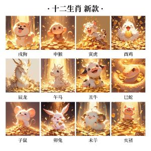 Thêu Chữ Thập 12 Con Giáp Thêu Sợi Mới 2025 Phòng Khách Tranh Hoạt Hình Hoạt Hình Phòng Trẻ Em Thủ Công DIY Thêu Phòng Ngủ