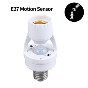 E27 Motion Sensor LED Bulb Holder Socket Lamp Base Converter PIR Human Induction Detector Adjustable Delay Time Switch AC85-265V