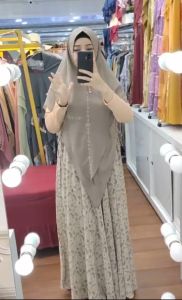 BISA COD || ALISHA MUSLIM FASHION GAMIS SYARI SET KHIMAR ARSYAKAYLA WILONA SYARI BY ARSYAKAYLA GAMIS CERUTY PRINTING FULL PURING