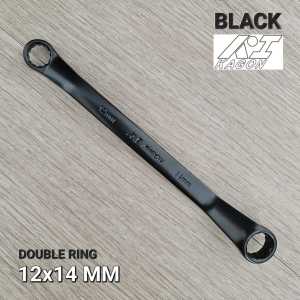 KUNCI DOUBLE RING 12X14MM KI KAGON FULL HITAM CHROME VANADIUM 2445B