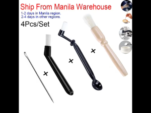 [Ship Local] 4 Pcs/Set Coffee Machine Cleaning Set Coffee Machine Group Head Cleaning Brush Art Pen