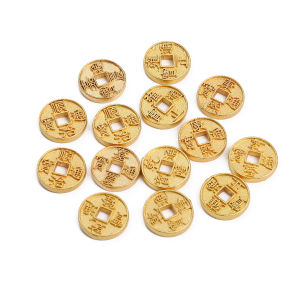 1 cái/túi 10mm mạ đồng vàng năm Hoàng Đế Tiền xu hạt cho DIY làm trang sức thời trang phụ kiện