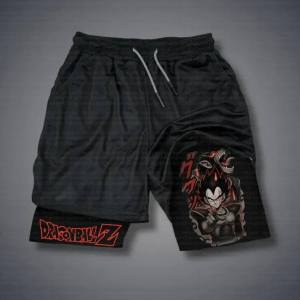 Bandai | Bandai Dragon Ball Mens Athletic Shorts Character Print Workout Shorts Breathable Lightweight