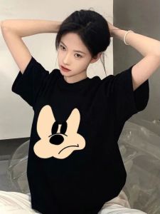 Áo Thun Cotton Nguyên Chất Tay Ngắn Mùa Hè Cho Nữ Áo Thun Cotton Thoáng Khí Rộng Rãi Thoải Mái Thời Trang Phong Cách