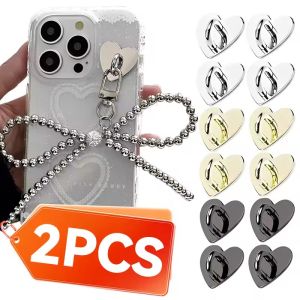 2Pcs Y2K INS Self-adhesive Mobile Phone Charm Hook Cute Adhesive Metal Mini Phone Grip Creative DIY Chain Ring Holder For iPhone Samsung Universal