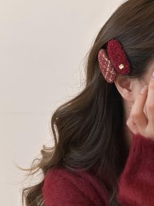 Red Hair Clip Womens Forehead Bangs Side Waterdrop BB Clip Fashionable Sweet Style Hair Accessories Edge Clip New Arrival