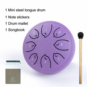 8 Notes Ethereal Drum Steel Tongue Drum Rain Chime Handpan 4.5 Inches Mini Musical Toy Instrument for Kids and Beginner
