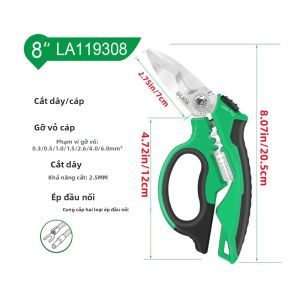 LAOA | Kìm Điện Đa Năng LAOA 3 Trong 1 Thép CR-V Cắt Tuốt Dây Bấm Cos Dụng Cụ Tuốt Dây Cáp 6"/7"/8"
