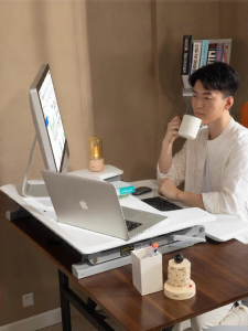 KCOUROROUGE | Adjustable Standing Desk Workstation Table Foldable Elevated Stand