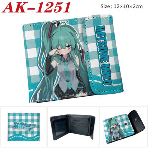Bandai | Kawaii Hatsune Miku Virtual Singer Figures Cute Anime Cartoon Print Fashion Snap Wallet Pu Change Storage Card Bag Gift