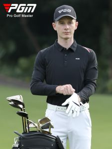 Golf Clothing Men Long Sleeves T-shirt: Soft Plaid Stretch Fabric - Spring and Autumn Golf Ball Uniform