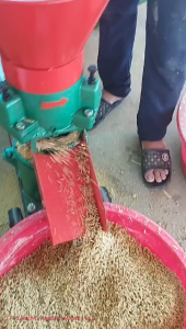 Máy ép cám viên  3 quả lô trục liền . lắp mô tơ 3kw