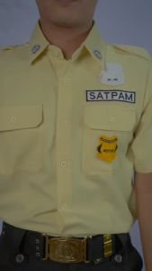 Seragam Stelan Satpam Krem Terbaru Setelan PDH Security Bahan Tebal