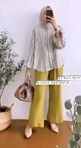 YUNMA Setalan Dewasa Musim Kekinian Bahan Rayon Premium Adem Baju One Set Wanita Terbaru Mewah
