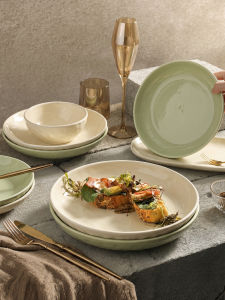 mornenjoy | Underglaze Colored Creamy Style Ceramic Dinner Set