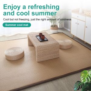 MISO Tilam Foldable Summer Mat Easy Clean Living Room Bedroom Balcony Mat Mattress Bamboo Mat Japanese Rattan Mat Cool Sleeping Mat Safe for Kids