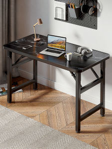 Foldable Desktop Computer Table Home Office Desk Bedroom Small Writing Table Simple Modern Rectangular Wood Grain Design