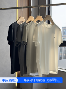 เสื้อยืดแขนสั้นผู้ชาย Ice Ammonia Fiber ระบายอากาศได้ดี ทรงหลวม สไตล์ลำลอง ฤดูร้อน 2024 เสื้อผ้าทำงาน