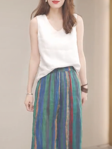 QINGNAER | Slim Fit Lazy Style Sleeveless Vest Womens Summer Thin Casual Loose Tops