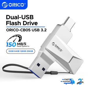 ORICO | ORICO USB C Flash Drive Dual USB 3.2 Flash Drive Type C + USB A Portable Type-C Flash Drive 2-in-1 USB-C Thumb Drive