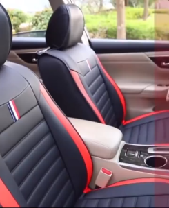Universal Leather Car Seat Cover Full Set Seat Protector Cushion Kusyen Kereta Black Blue Red Fits for Saga Bezza Viva