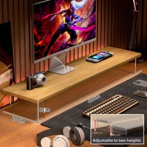 Elevating Monitor Stand Shelf Organizer Rack