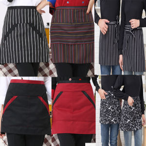 Chef Apron Professional Chef Apron for Men Modern Women for Cooking Restaurant Cafe Waiter Work Home Half Length Apron Striped Apron Restaurant Kitchen Bar Coffee Apron