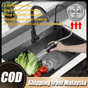 Kitchen sink 304 stainless steel single sink large capacity household sink bar Sinks