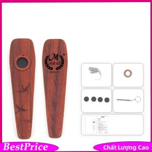 Bộ Quà Tặng Kèn Kazoo Bằng Gỗ Cao Cấp Kèm Dây Đeo Và Màng Kèn Cho Nhạc Sĩ Và Người Mới Bắt Đầu - Trong Hộp Quà Tặng