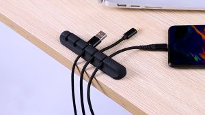 Desktop Charging Data Cable Holder Self Adhesive Cable Holder Clips Cord Management Wire Organizer for Desktop USB Charging Cable Nightstand Power Cord Mouse Cable
