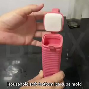 Collapsible Ice Cube Tray Portable Foldable Ice Maker Easy Release Plastic Ice Mold For Kitchen Travel For Drinks Cocktails